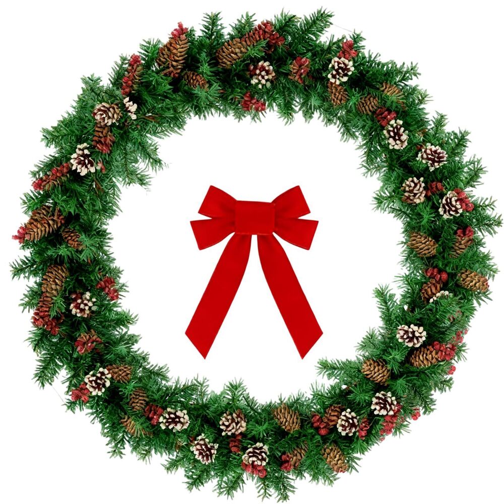 7826 Christmas Wreath Horse Neck Garland with Lights Festive Equine Costume